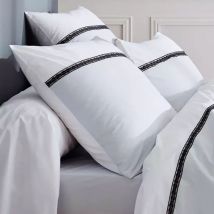 Taie d'oreiller carrée percale de coton Passion Blanche