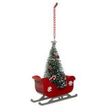 Slee Slee met kerstboom hangdecoratie Rood