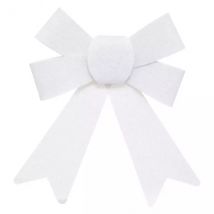 Lot de 2 noeuds de Noël (H17 cm) Paillettes Blanc