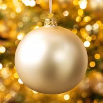 Set van 4 glazen kerstballen (D100 mm) Arctique Mat parelwit