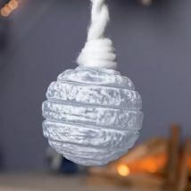 Lot de 3 boules de Noël (D80 mm) en verre Silva Bleu clair