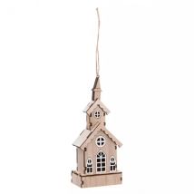 Kirche Anhänger aus Holz Naturfarben