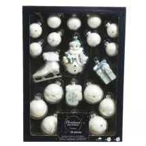 Baumschmuck-Set aus Glas Viggo Weiß