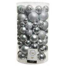 Set di 100 palline di Natale Alpine Argento