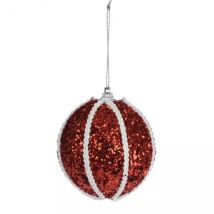 Confezione di 12 palline di Natale (Ø80 mm) Zébrures Rosso