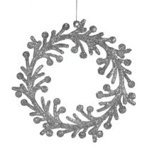 Corona di Natale da appendere Fogliame Argento