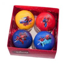 4er Set Weihnachtskugeln (D75 mm) Disney Spiderman Mehrfarbig in Geschenkbox