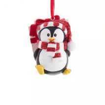 Pingouin de Noël à suspendre (H7,5 cm) Echarpe Noir