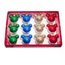 Coffret de 12 boules de Noël (D30 mm) mini Mickey Multicolore