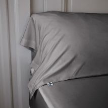 Federa cuscino a rullo flanella in raso di bambù (L185 cm) Salomé Grigio granito