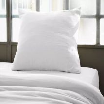 Taie d'oreiller carrée gaze de coton (60 x 60 cm) Gaïa Blanc chantilly