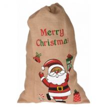 Sac cadeau en tissu (H90 cm) "Merry christmas" Rouge