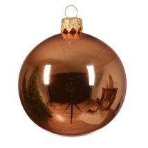Set van 6 glazen kerstballen (D80 mm) Arctique Glanzend Koperrood