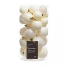 Confezione di 30 palline di Natale assortimento Alpine Bianco panna