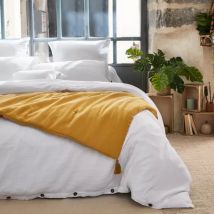 Edredon gaze de coton (150 x 150 cm) Gaïa Jaune safran