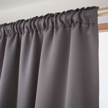 Rideau obscurcissant galon fronceur (140 x 260 cm) Dark Gris anthracite