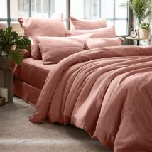 Housse de couette gaze de coton (240 x 220 cm) Gaïa Rose pêche
