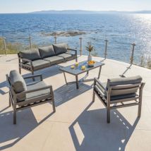 Salon de jardin aluminium 5 places Murano - Gris anthracite