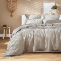 Housse de couette lin lavé (260 x 240 cm) Louise Beige