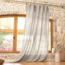 Rideau lin lavé ajustable (140 x max 270 cm) Louise Beige