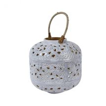 Tafellamp lantaarn metaal (30 x 28 cm) Hapen Grijs