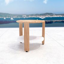Runder Loungetisch aus Teakholz Java (D50 cm) - Holzfarben