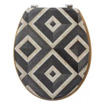 Toiletbril hout (36 x 42,5 cm) Canvas Meerkleurig