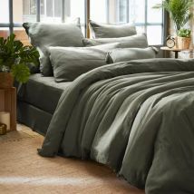 Housse de couette gaze de coton (260 x 240 cm) Gaïa Vert romarin