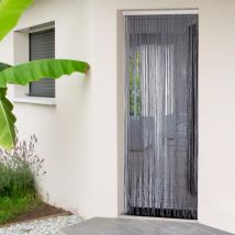 Rideau de porte pompon (90 x 200 cm) Dona Gris