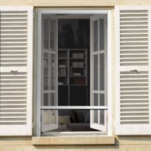 Mosquitera enrollable para ventana con marco ajustable (80 x 100 cm) Moustyk Blanco.