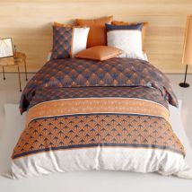 Copripiumino e due federe quadrate cotone (260 cm) Toffee Beige