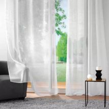 Vitrage met borduursel (140 x 240 cm) Odessa Wit