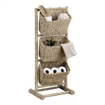 Mobile inclinato 3 cesti bambù e giacinto d'acqua (H92 cm) Bali