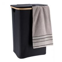 Panier à linge rectangulaire et pliable (H60 cm) Purebamboo Noir