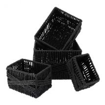 Set di 4 cesti Paper Nero