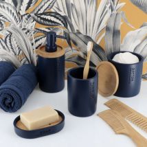 Set de accesorios de baño Purebamboo Azul marino