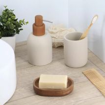 Set d'accessoires salle de bain ciment Ibiza Beige