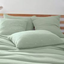 Taie d'oreiller rectangulaire gaze de coton (50 x 70 cm) Gaïa Chic Vert eucalyptus