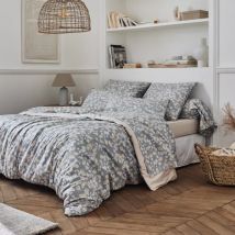 Housse de couette percale de coton (300 x 240 cm) Lison Grise
