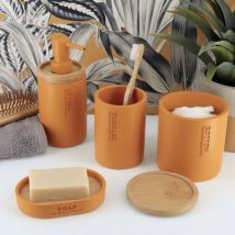 Set di accessori bagno Purebamboo Giallo senape