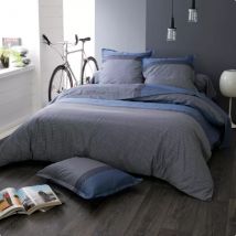 Copripiumino in raso di cotone (300 x 240 cm) Enzo Blu