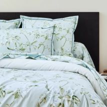 Taie de traversin percale de coton (L200 cm) Eléna Nil Verte