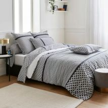 Housse de couette percale de coton (260 x 240 cm) Riviera Grise