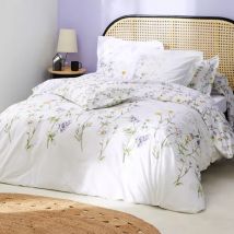 Housse de couette coton (200 x 200 cm) Foliflora Blanche