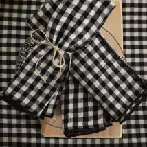 Lot de 3 serviettes gaze de coton (40 x 40 cm) Vickie Noire