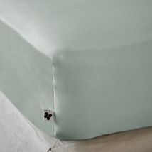 Drap housse satin de bambou (160 x 200 cm) Salomé Vert eucalyptus
