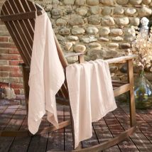 Lot de 2 essuie-mains gaze de coton (70 cm) Gaïa Rose poudré