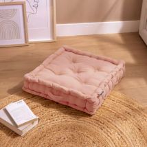 Cuscino da pavimento in cotone (50 x 50 cm) Pixel Rosa pesca