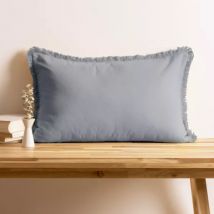 Coussin rectangulaire coton (40 x 60 cm) Pixel franges Gris
