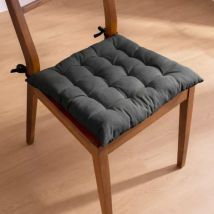 Stoelkussen vierkant katoen (40 x 40 cm) Pixel Antracietgrijs